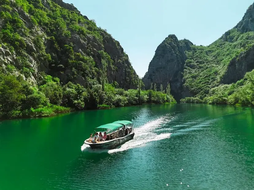 Sightseeing boat in the Cetina canyon