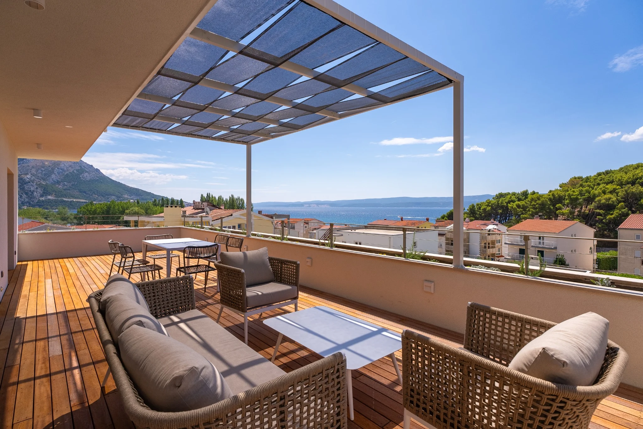 Terrace Residence outdoor living area with Adriatic view